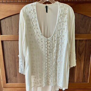 Embroidered Cream Tunic by XCVI